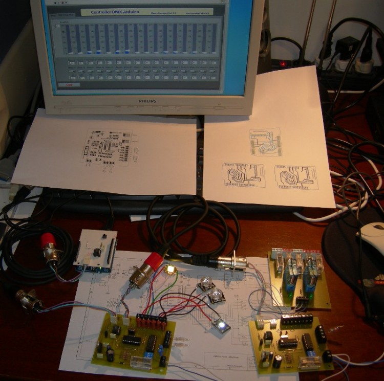 Schema cablaggio dmx