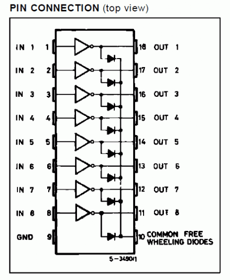 ULN2803A PinOut